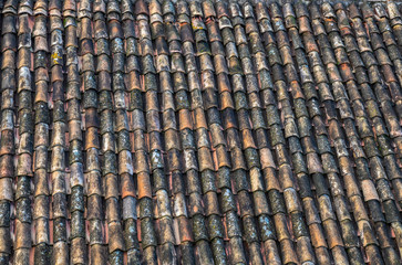 Old roof tiles texture