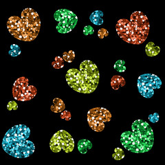 Multicolored shape of hearts.