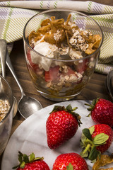 cranachan, a very traditional scottish dessert with strawberries