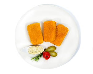 Fried Cheese isolated on white background