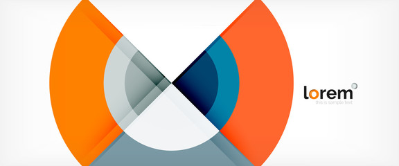 Fototapeta premium Modern geometric circles abstract background, colorful round shapes with shadow effects