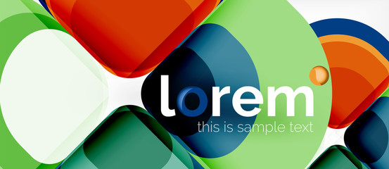 Fototapeta premium Abstract background - geometric multicolored round shapes composition. Trendy abstract layout template for business or technology presentation