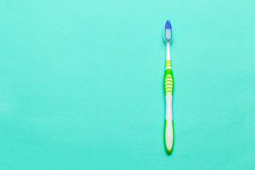 Toothbrushes on blue background