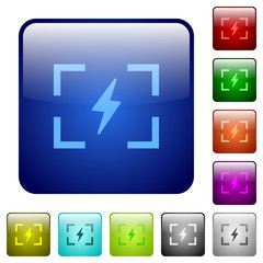 Camera flash mode color square buttons
