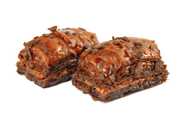 Turkish Ramadan Dessert Baklava isolated on white