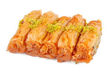 Turkish Ramadan Dessert Baklava isolated on white