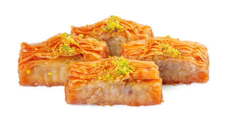 Turkish Ramadan Dessert Baklava isolated on white