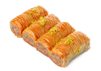 Turkish Ramadan Dessert Baklava isolated on white
