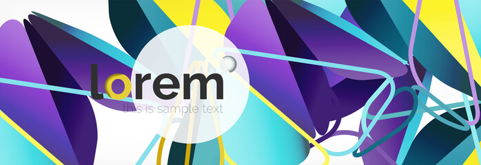 Vector colorful geometric triangle background, crystal banner design