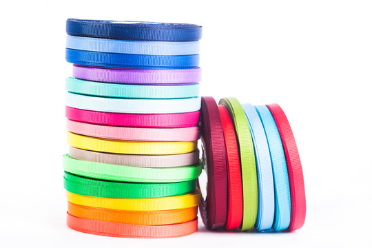The ribbons bobbins isolated on white background