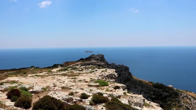 views of the mediterranean sea and tiny filfla island, malta