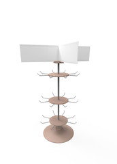 phone accessory display stand, retail display stand with hook for product , display stands isolated on white background. 3d illustration
