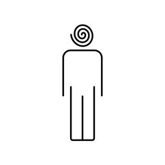 Гипнотизёр. Векторный значок. Белый фон.