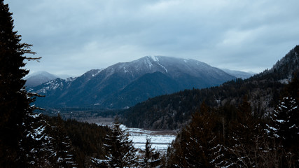 mountain view in winter