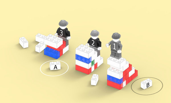 Business leader Victoria and competition Creation On Yellow Background / Illustration