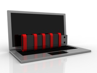 3d rendering data Pen driver on laptop