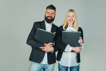 Business man concept. Business couple. Job offer.