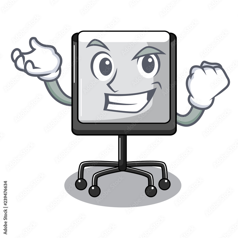 Sticker Successful presentation board character in table blank