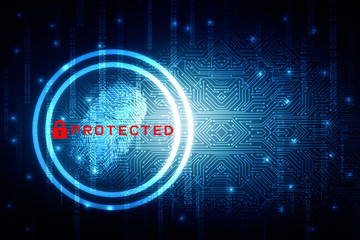 Fingerprint Scanning Technology Concept 2d Illustration