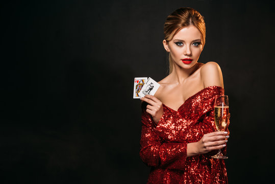 Girl Won Cards Casino Image & Photo (Free Trial)