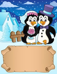 Small parchment and penguin wedding 2