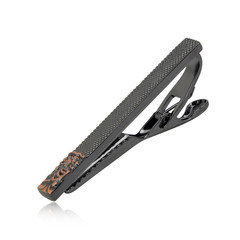 Obraz premium Silver tie clip isolated on white