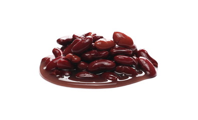 Cooked red beans isolated on white background 