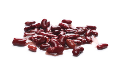 Cooked red beans isolated on white background 