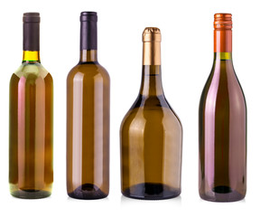 The  bottles of wine  isolated on white