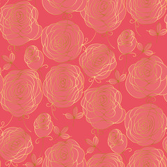 Floral color seamless vector pattern