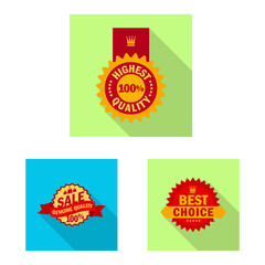 Vector illustration of emblem and badge logo. Collection of emblem and sticker stock vector illustration.