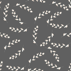 Seamless pattern of Eucalyptus palm fern different tree, foliage natural branches, green leaves, herbs, tropical plant hand drawn Vector fresh beauty rustic eco friendly background on white