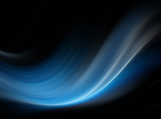 Abstract blue background, abstract lines twisting into beautiful bends