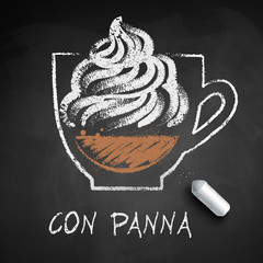 Vector sketch of Con Panna of Vienna coffee