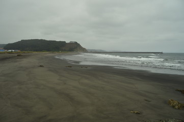 Shot On The Los Quebrantos Beach On A Rain Day. July 30, 2015. Landscapes, Nature, Travel. San Juan De La Arena, Asturias, Spain.