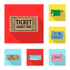 Isolated object of ticket and admission symbol. Collection of ticket and event stock symbol for web.