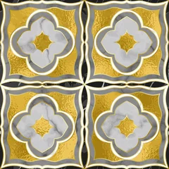 Stoff pro Meter Luxury Gray Marble Mosaic Classic Seamless Pattern © kronalux