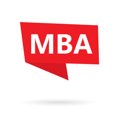 MBA (Master of Business Administration) acronym on a sticker- vector illustration