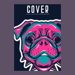 pug dog illustration with slogan - Vector 