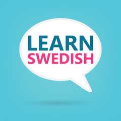 learn swedish written on a speech bubble- vector illustration