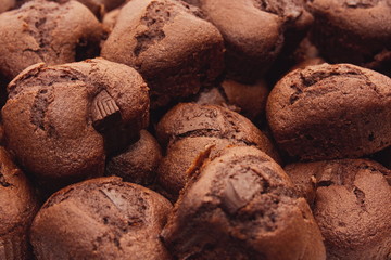 Fototapeta na wymiar Chocolate Muffins Closeup