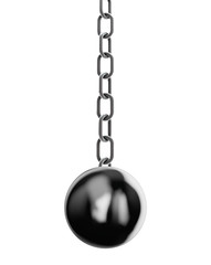 Training weights metal object chain end, 3d render illustration