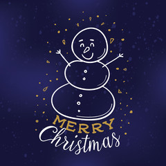 Merry Christmas. Typography. Vector logo, text design. Greeting card.