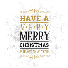 Merry Christmas. Typography. Vector logo, text design. Greeting card.