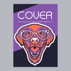 Pug Dog in a glasses. Vector illustration