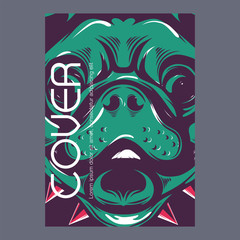 Pug Dog in a glasses. Vector illustration