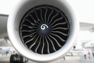 Close up of a Modern Jet Engine