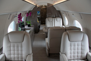 Interior of a Modern Private Jet