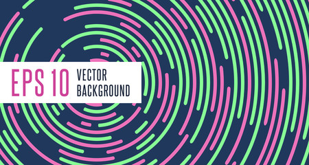 Abstract minimal vector background design with text template. Modern neon lime purple circle lines and design template elements for your art, flyers, posters, covers, banners. Vector EPS 10