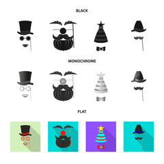 Vector design of party and birthday sign. Set of party and celebration vector icon for stock.